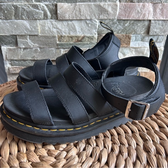 Dr Martens Blaire Platform Black Leather Sandals UK 6.5 EUR 40 Lightweight Punk - Picture 8 of 8